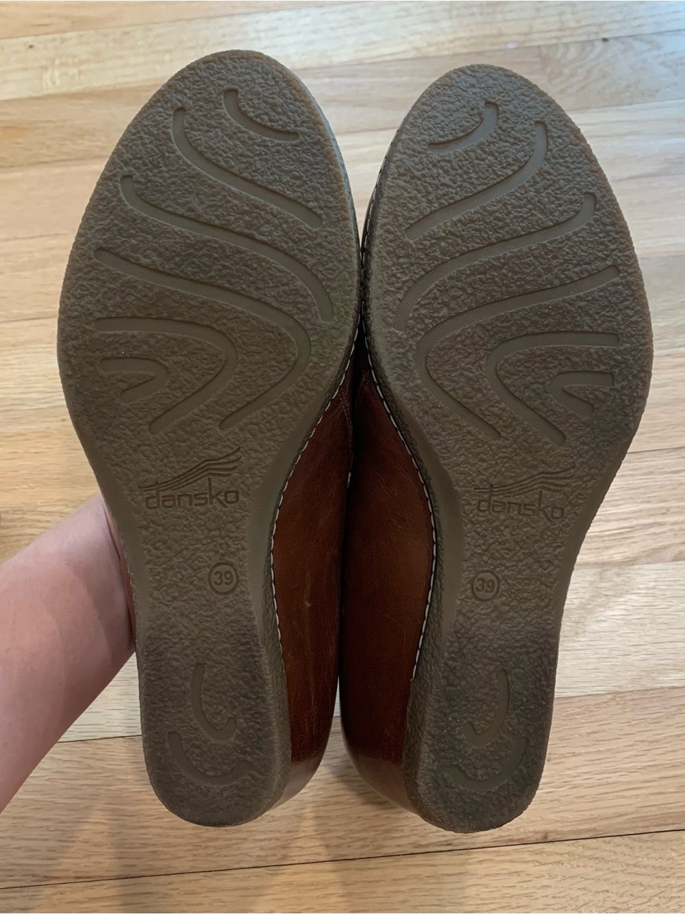 Dansko Liliana Women's Brown Leather Wedge Slip On‎ Shoes Size 39 US Size 9 - Picture 7 of 8